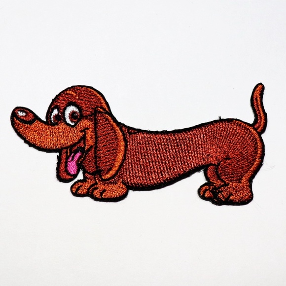 Cute Wiener Dog Iron-On Patch – Embroidered Dachshund Appliqué For Hats, Bags & Jackets